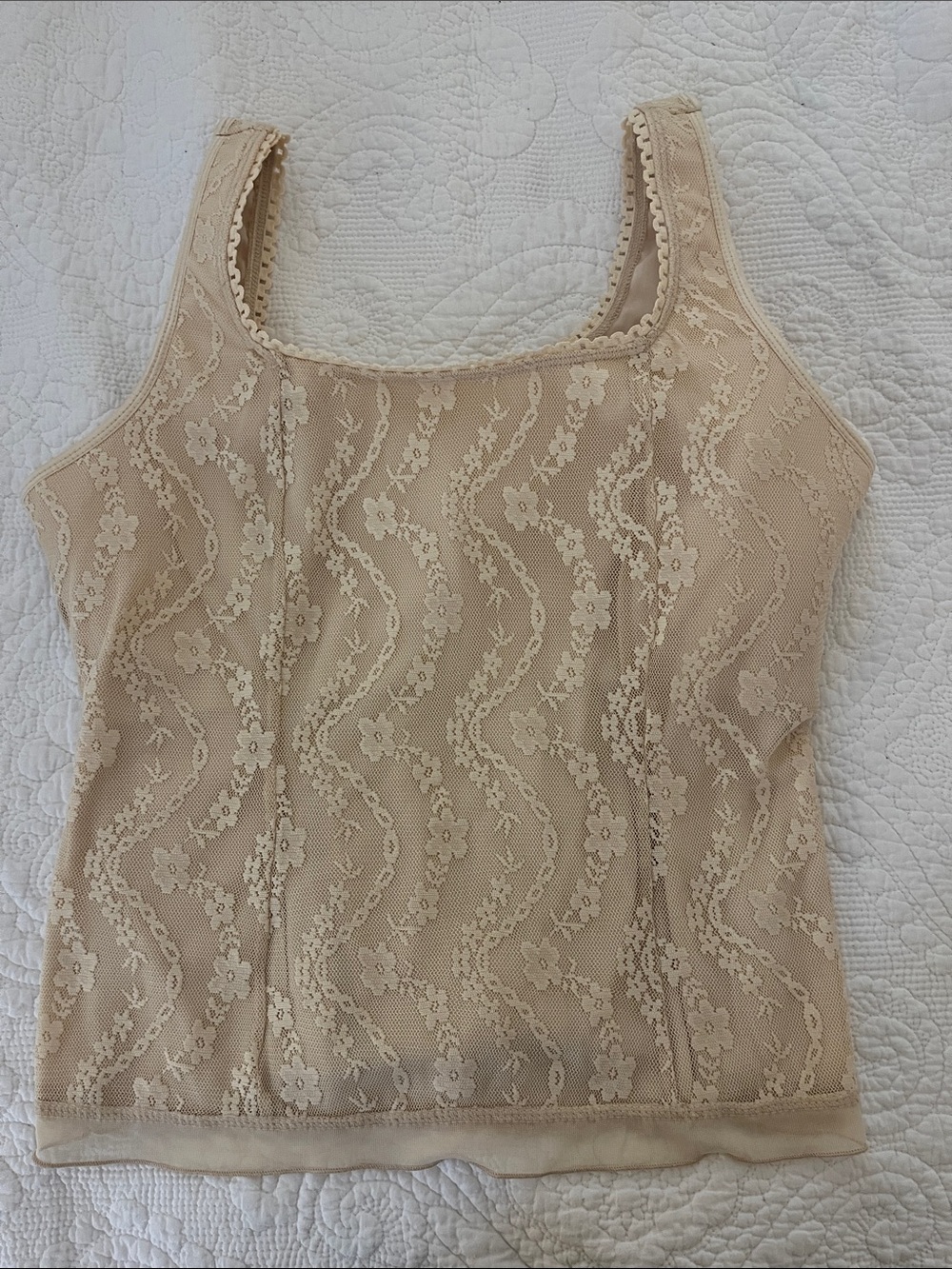 Cocomo Cream Lace Camisole Tank PXL